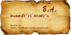 Budaházi Aldán névjegykártya